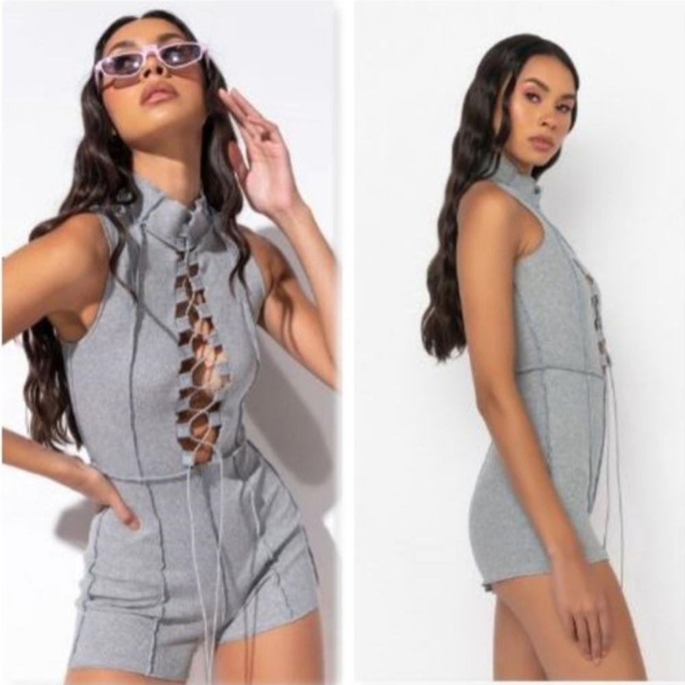 Mock Neck Romper